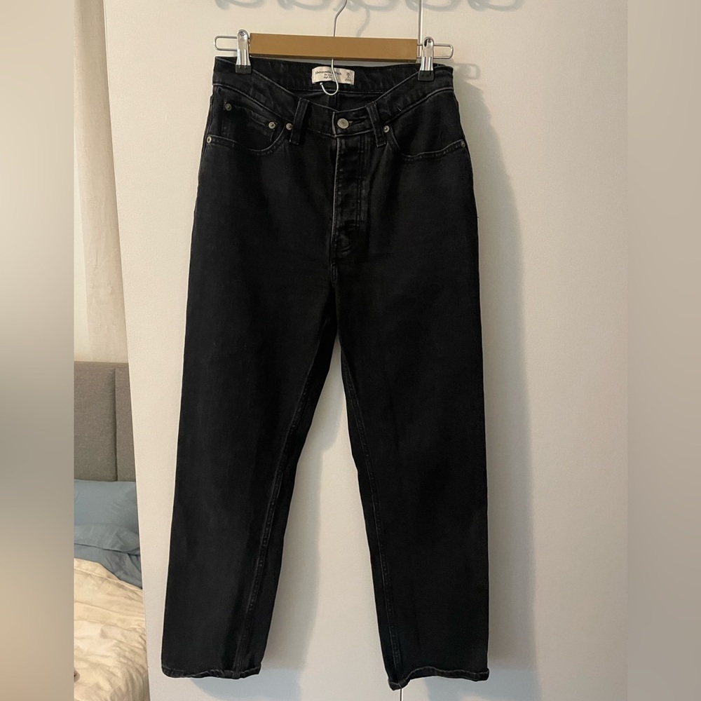 Abercrombie high rise dad jean